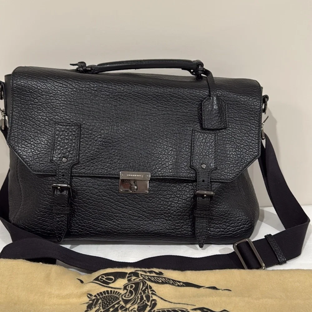 Burberry Grifford Grain Leather Messenger Bag - Picture 2 of 6